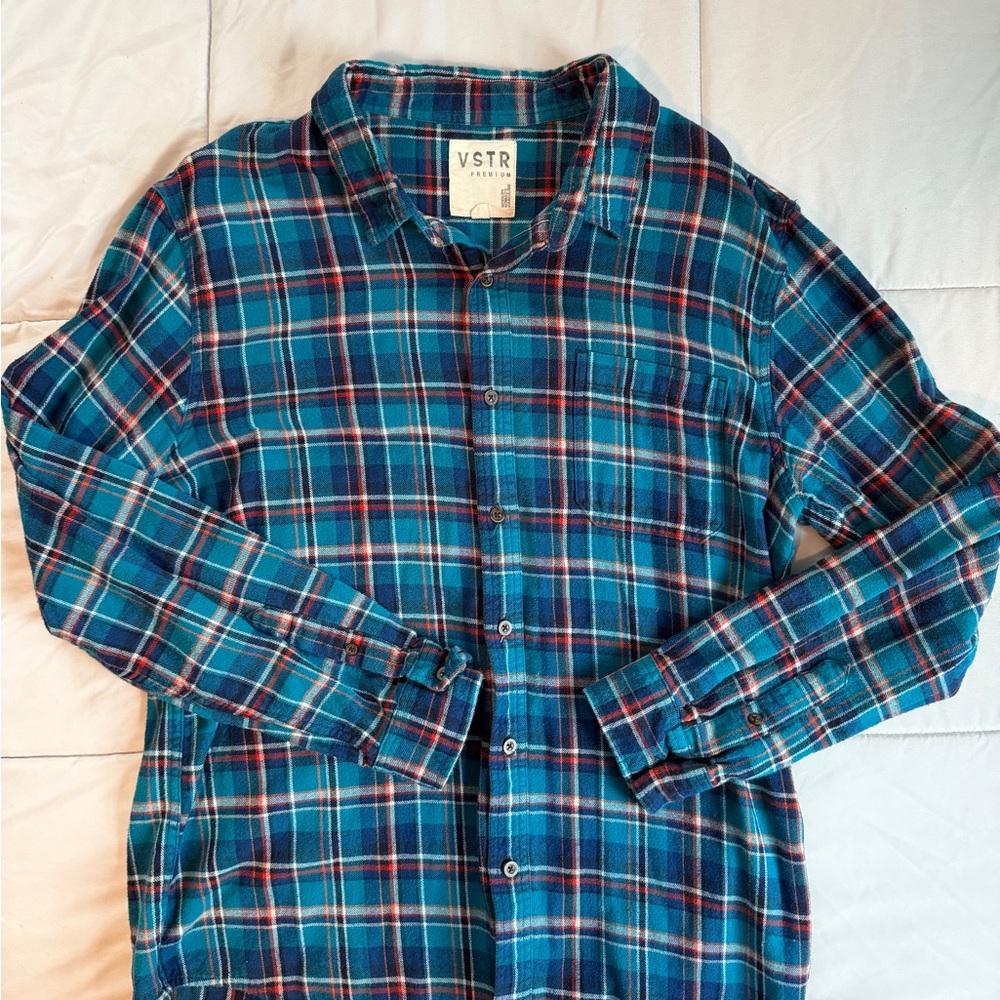 Men's Blue Plaid Shirt